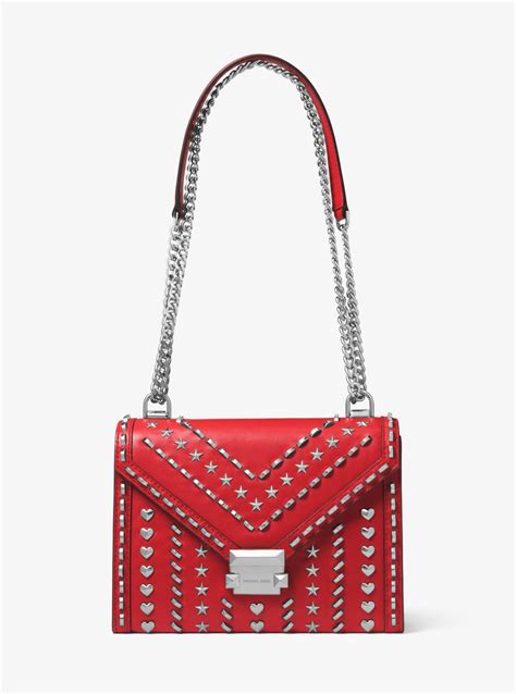 michael michael kors whitney large shoulder sku 9113207|Whitney Large Studded Leather Convertible Shoulder Bag.